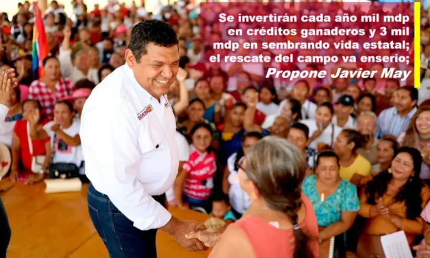 SE INVERTIRÁN CADA AÑO MIL MDP EN CRÉDITOS GANADEROS Y 3 MIL MDP EN SEMBRANDO VIDA ESTATAL; EL RESCATE DEL CAMPO VA ENSERIO; JAVIER MAY