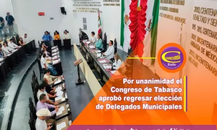 POR UNANIMIDAD EL CONGRESO DE TABASCO APROBÓ REGRESAR ELECCIÓN DE DELEGADOS MUNICIPALES