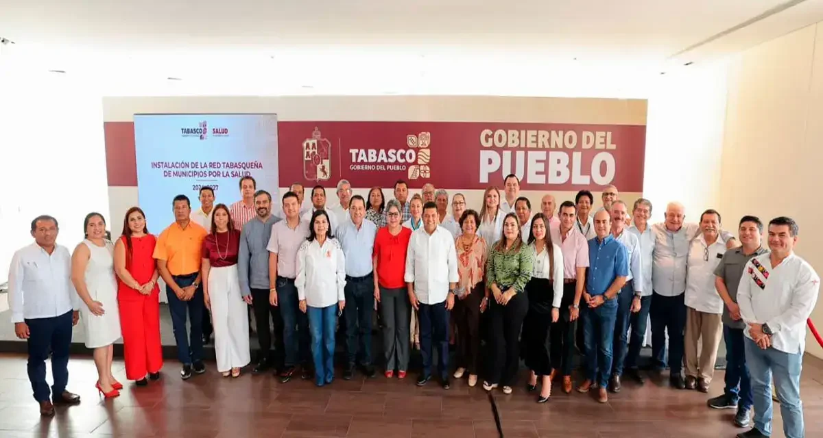 INSTALAN DE LA RED TABASQUEÑA DE MUNICIPIOS POR LA SALUD¸ JAVIER MAY PRESIDIÓ LA INSTALACIÓN